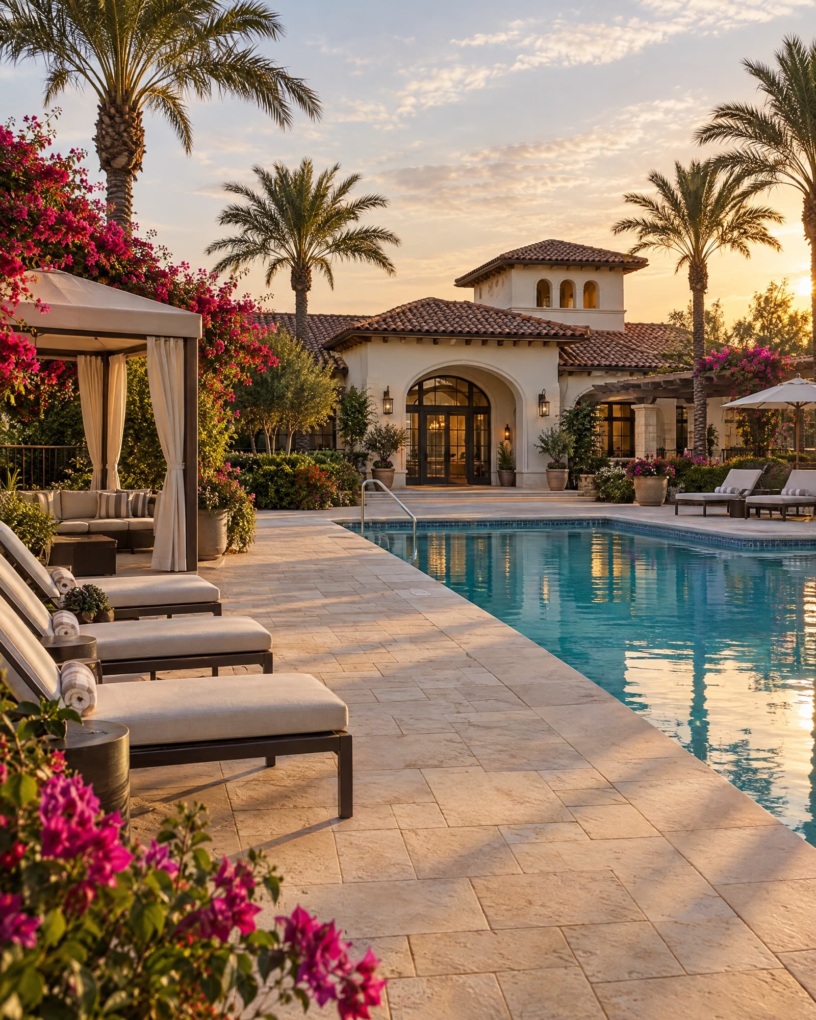 HOA clubhouse and pool deck